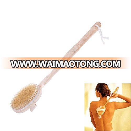 Natural Long Massage Handle Wooden Body Brush Home Bath Shower Back SPA Tool