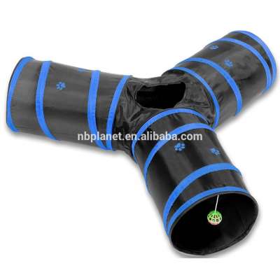 Pet Cat Tunnel - Collapsible 3 Way Play Toy - Tube Fun for Rabbits, Kittens, and Dogs