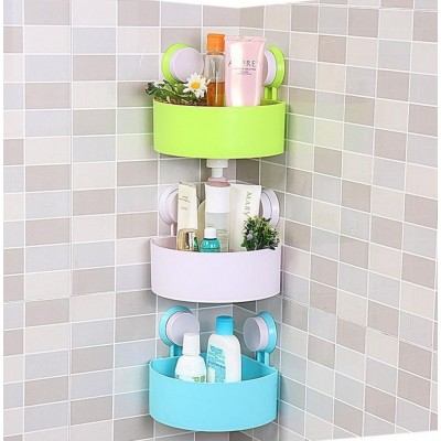 Bathroom Kitchen Storage Organize Shelf Rack Triangle Shower Corner Caddy Basket with Wall Mounted Suction Cup